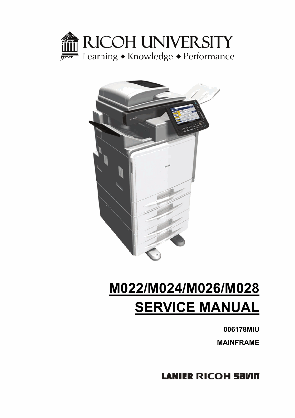RICOH Aficio MP-C300 C300SR C400 C400SR M022 M024 M025 M026 Service Manual-1